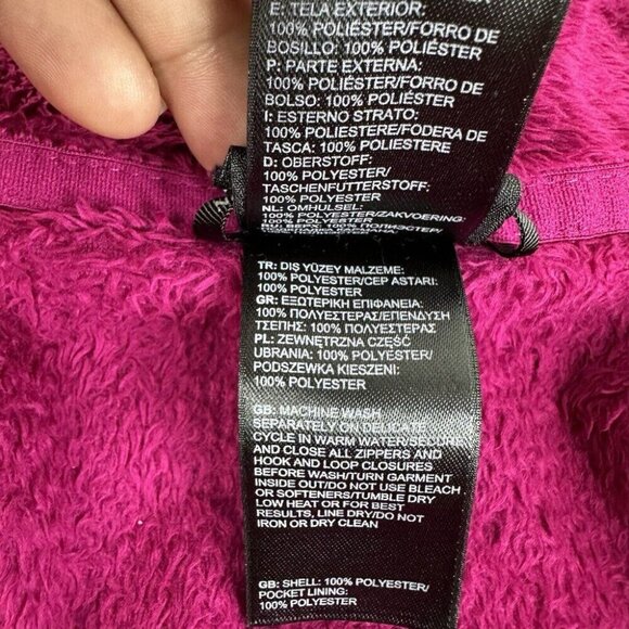 The North Face Women’s Magenta Pink Osito Teddy Full Zip Jacket S/C37 - Picture 15 of 15